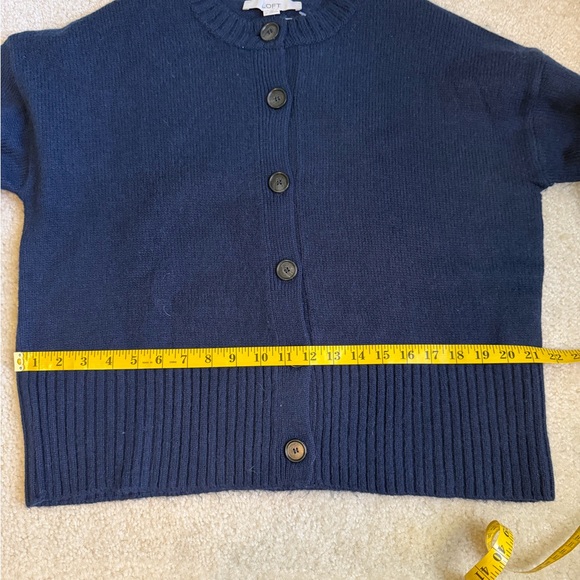 LOFT Navy Button-Up Cardigan - Picture 12 of 12